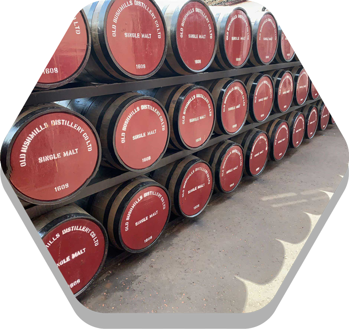 bushmills-barrels Your Tour NI Bushmills Hex